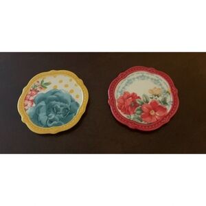 The Pioneer Woman Ceramic Coasters Set - Yellow & Red Flower Motifs
